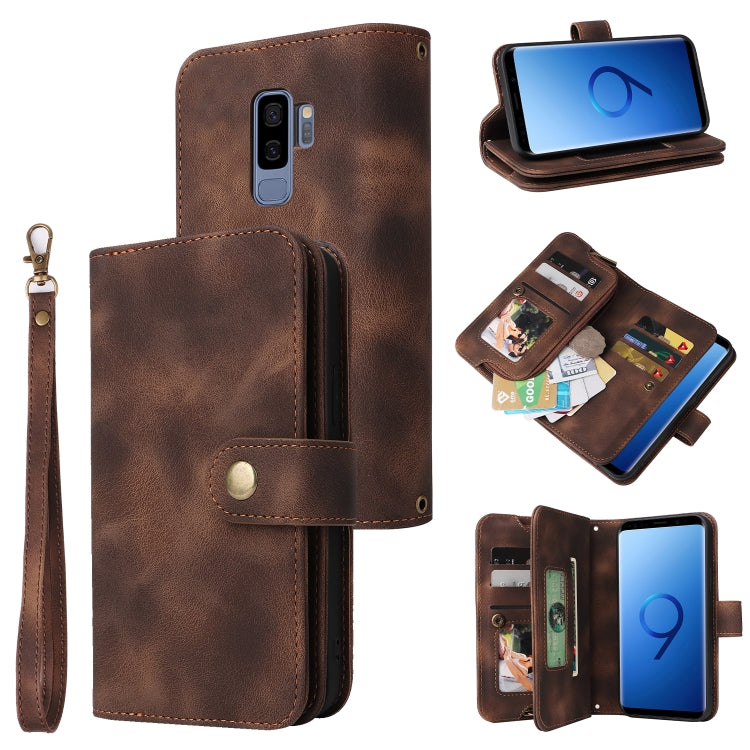 For Samsung Galaxy S9+ Multifunctional Card Slot Zipper Wallet Leather Phone Case