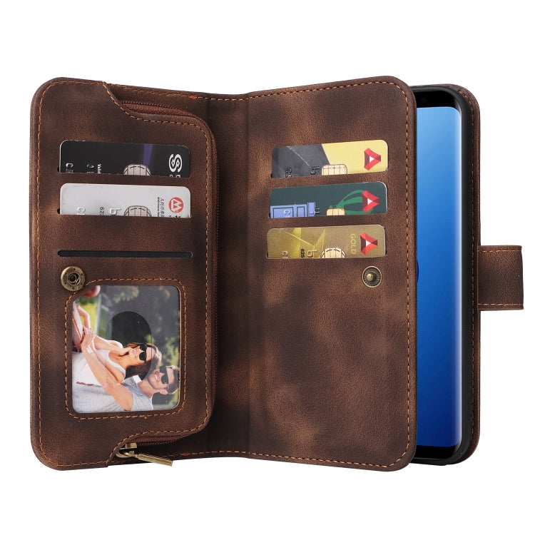 For Samsung Galaxy S9+ Multifunctional Card Slot Zipper Wallet Leather Phone Case