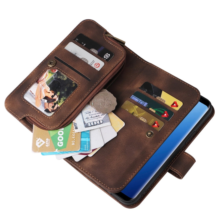 For Samsung Galaxy S9+ Multifunctional Card Slot Zipper Wallet Leather Phone Case