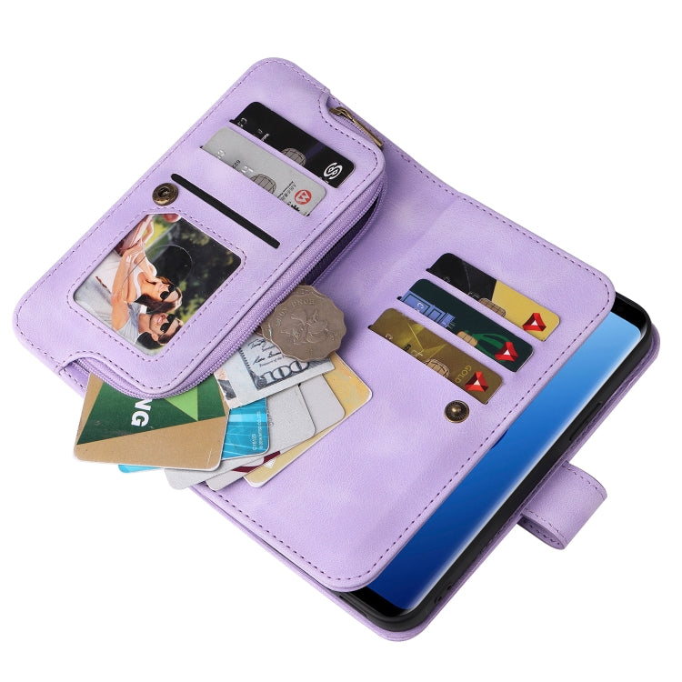 For Samsung Galaxy S9+ Multifunctional Card Slot Zipper Wallet Leather Phone Case