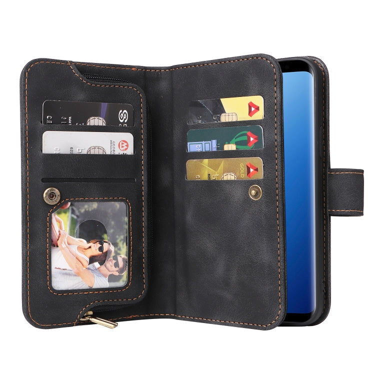 For Samsung Galaxy S9+ Multifunctional Card Slot Zipper Wallet Leather Phone Case