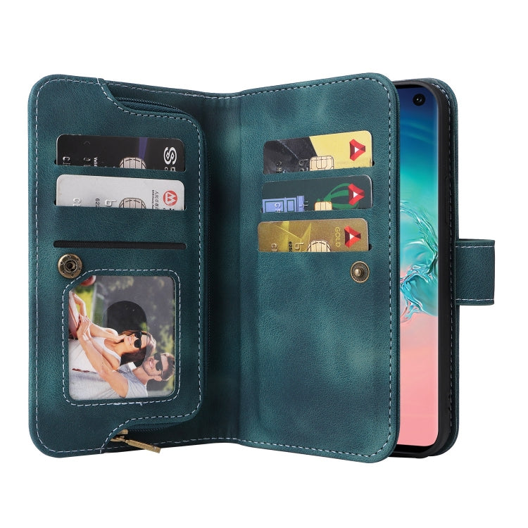 For Samsung Galaxy S10+ Multifunctional Card Slot Zipper Wallet Leather Phone Case