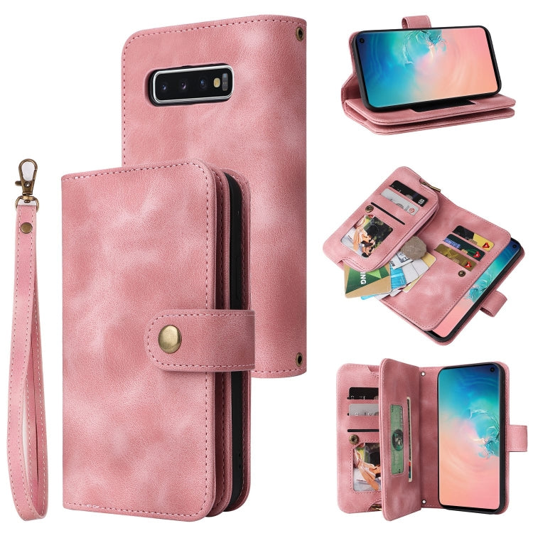 For Samsung Galaxy S10+ Multifunctional Card Slot Zipper Wallet Leather Phone Case