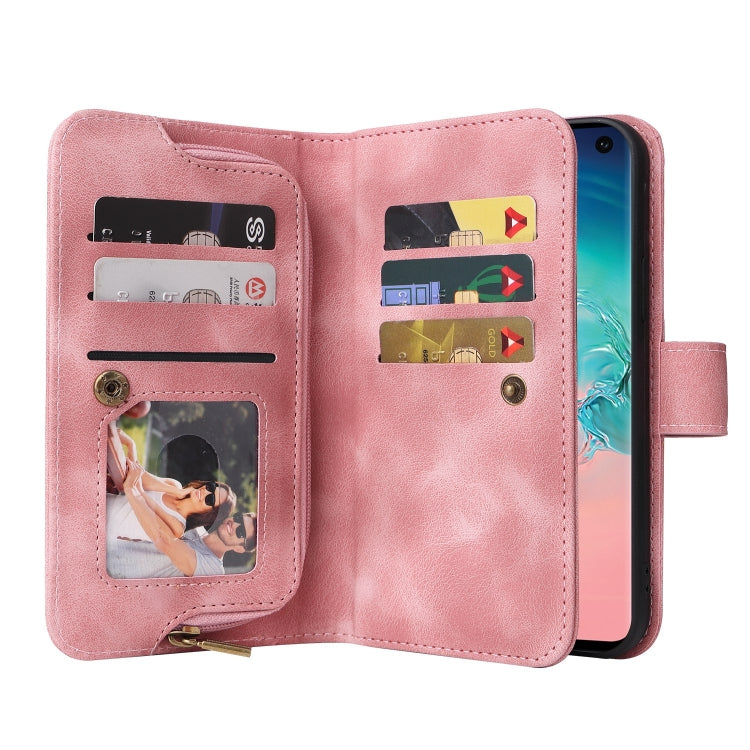 For Samsung Galaxy S10+ Multifunctional Card Slot Zipper Wallet Leather Phone Case