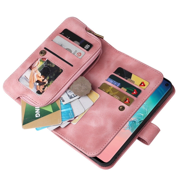 For Samsung Galaxy S10+ Multifunctional Card Slot Zipper Wallet Leather Phone Case