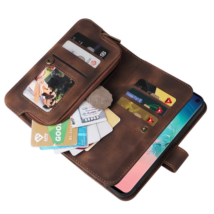 For Samsung Galaxy S10+ Multifunctional Card Slot Zipper Wallet Leather Phone Case