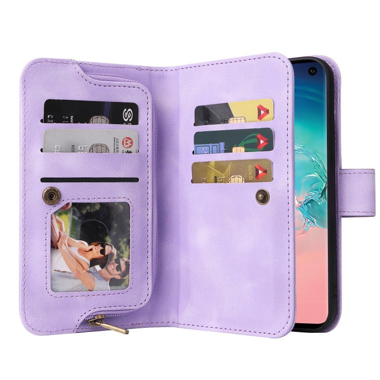 For Samsung Galaxy S10+ Multifunctional Card Slot Zipper Wallet Leather Phone Case