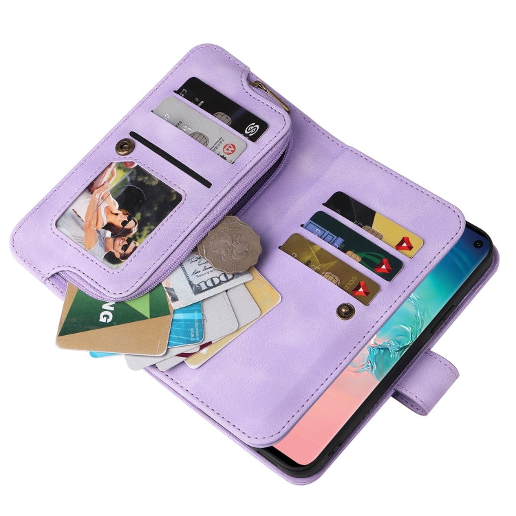 For Samsung Galaxy S10+ Multifunctional Card Slot Zipper Wallet Leather Phone Case