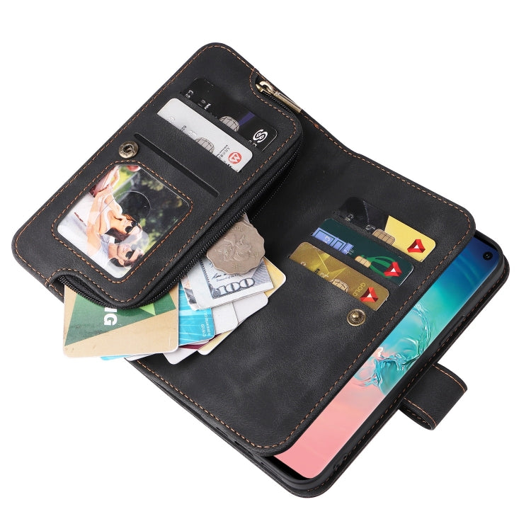 For Samsung Galaxy S10+ Multifunctional Card Slot Zipper Wallet Leather Phone Case