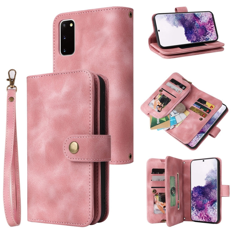 For Samsung Galaxy S20 Multifunctional Card Slot Zipper Wallet Leather Phone Case