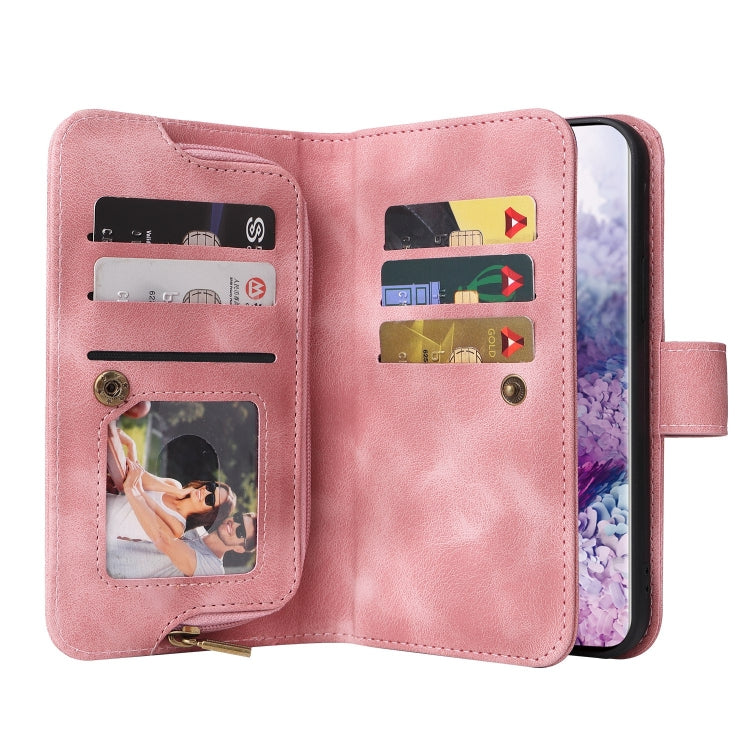 For Samsung Galaxy S20 Multifunctional Card Slot Zipper Wallet Leather Phone Case