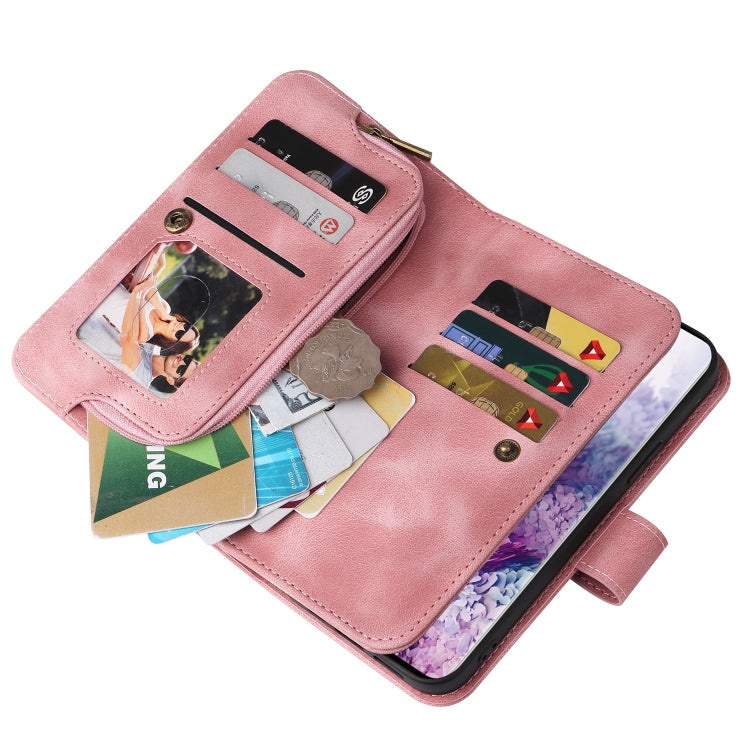 For Samsung Galaxy S20 Multifunctional Card Slot Zipper Wallet Leather Phone Case