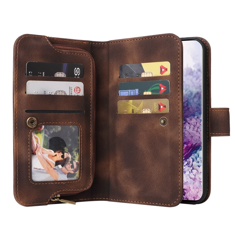 For Samsung Galaxy S20 Multifunctional Card Slot Zipper Wallet Leather Phone Case