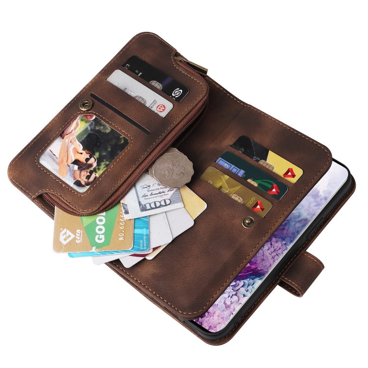 For Samsung Galaxy S20 Multifunctional Card Slot Zipper Wallet Leather Phone Case