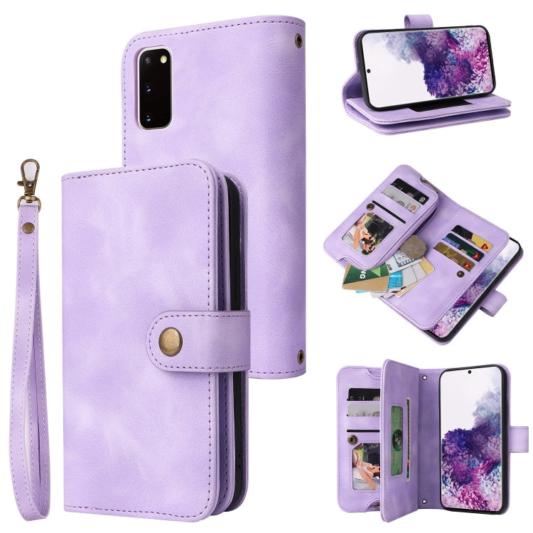 For Samsung Galaxy S20 Multifunctional Card Slot Zipper Wallet Leather Phone Case