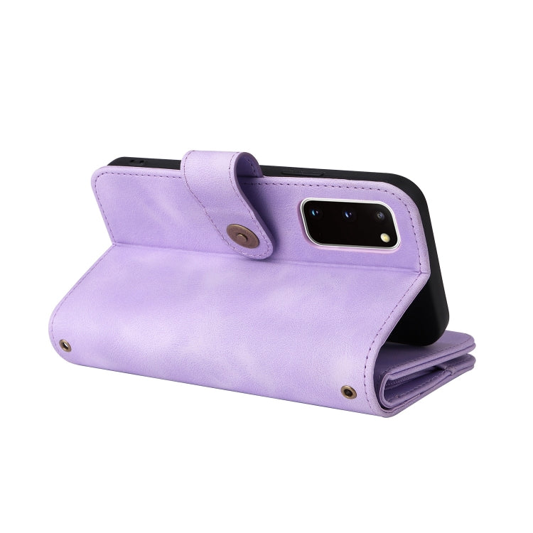 For Samsung Galaxy S20 Multifunctional Card Slot Zipper Wallet Leather Phone Case