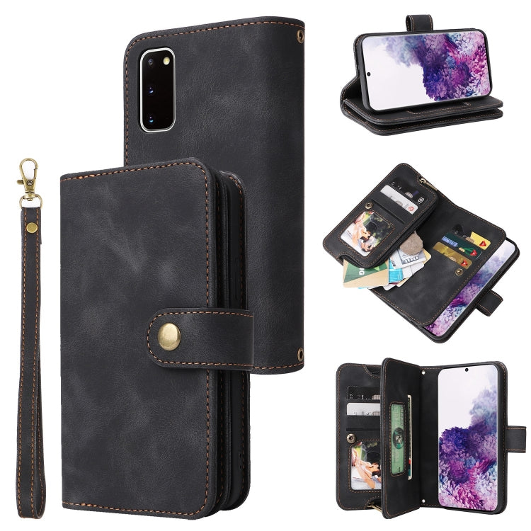 For Samsung Galaxy S20 Multifunctional Card Slot Zipper Wallet Leather Phone Case
