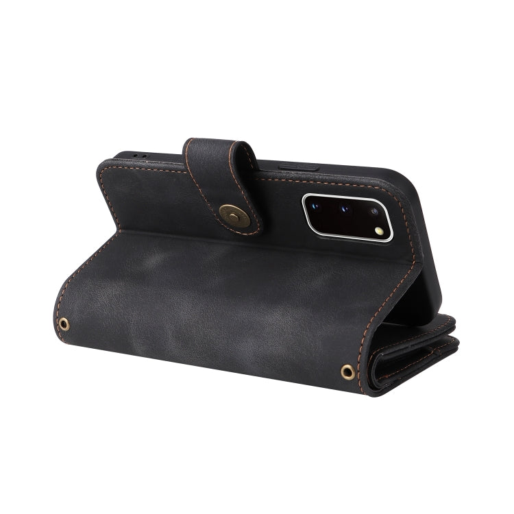 For Samsung Galaxy S20 Multifunctional Card Slot Zipper Wallet Leather Phone Case