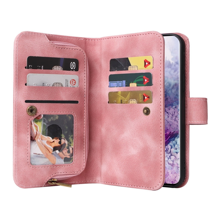 For Samsung Galaxy S20+ Multifunctional Card Slot Zipper Wallet Leather Phone Case