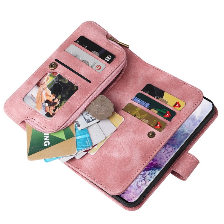 For Samsung Galaxy S20+ Multifunctional Card Slot Zipper Wallet Leather Phone Case