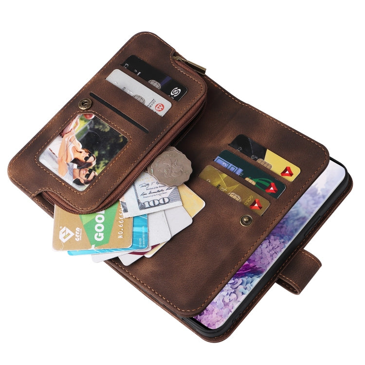 For Samsung Galaxy S20+ Multifunctional Card Slot Zipper Wallet Leather Phone Case