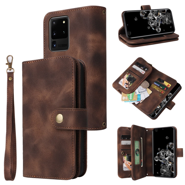For Samsung Galaxy S20 Ultra Multifunctional Card Slot Zipper Wallet Leather Phone Case