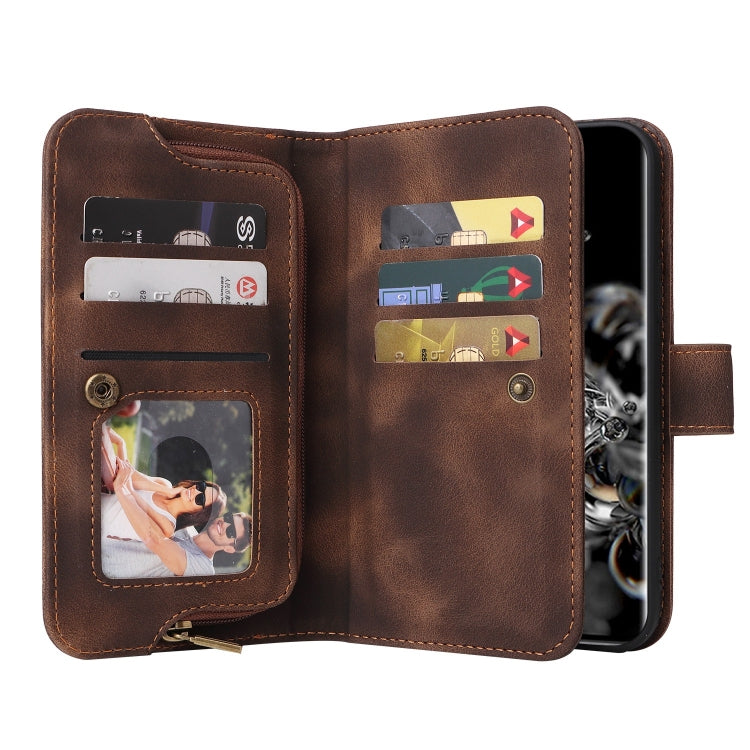 For Samsung Galaxy S20 Ultra Multifunctional Card Slot Zipper Wallet Leather Phone Case
