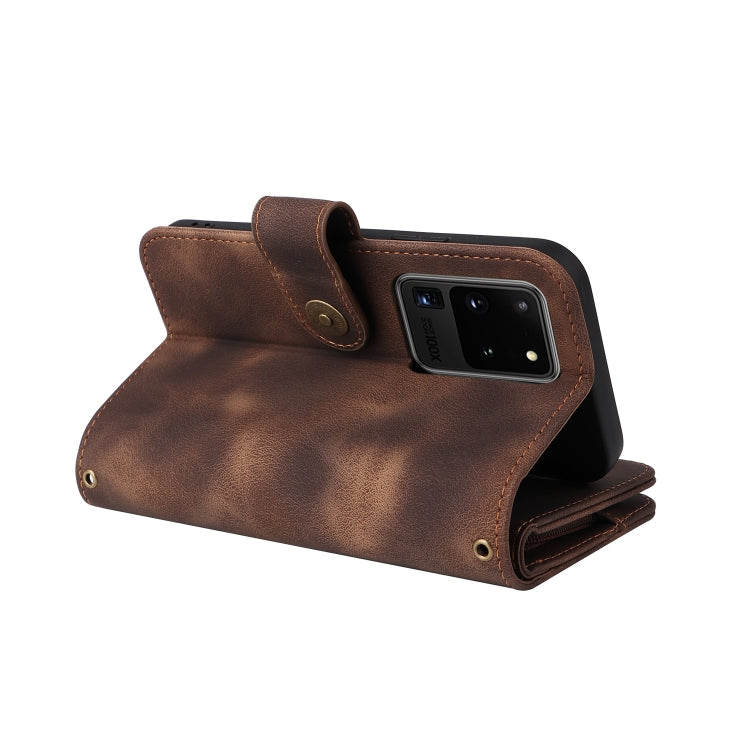 For Samsung Galaxy S20 Ultra Multifunctional Card Slot Zipper Wallet Leather Phone Case