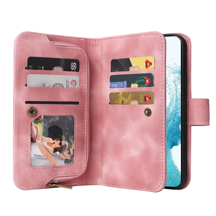 For Samsung Galaxy S22+ 5G Multifunctional Card Slot Zipper Wallet Leather Phone Case