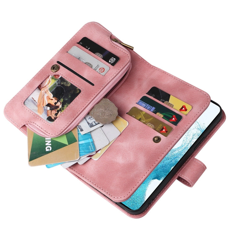 For Samsung Galaxy S22+ 5G Multifunctional Card Slot Zipper Wallet Leather Phone Case