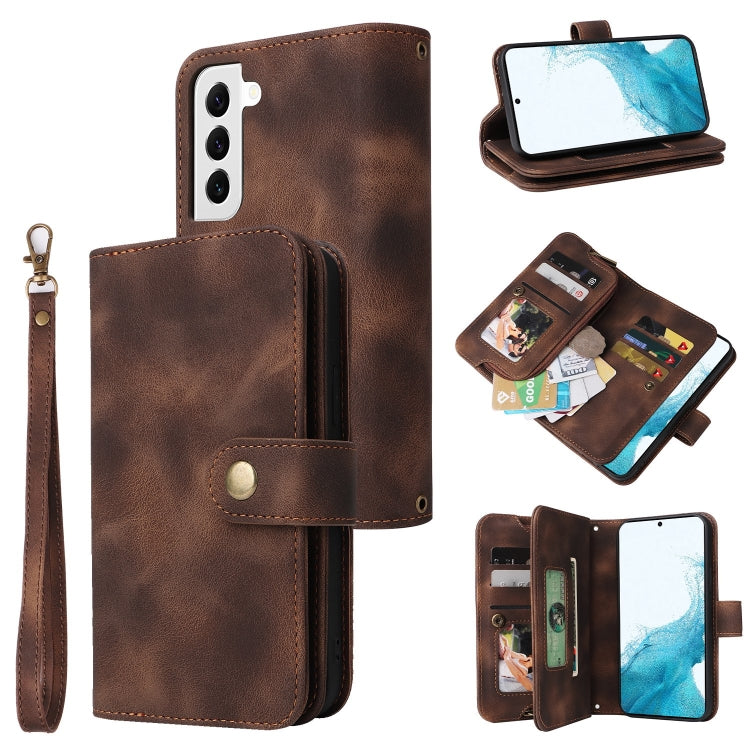 For Samsung Galaxy S22+ 5G Multifunctional Card Slot Zipper Wallet Leather Phone Case