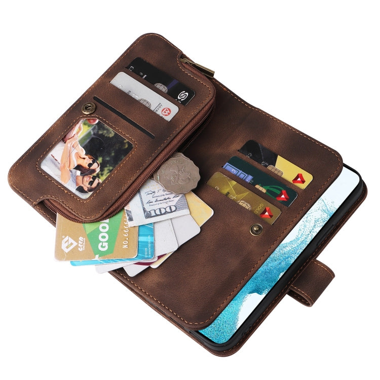 For Samsung Galaxy S22+ 5G Multifunctional Card Slot Zipper Wallet Leather Phone Case