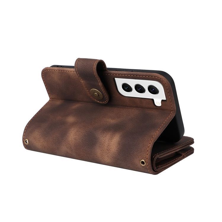 For Samsung Galaxy S22+ 5G Multifunctional Card Slot Zipper Wallet Leather Phone Case