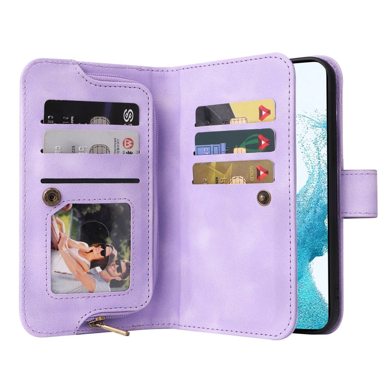 For Samsung Galaxy S22+ 5G Multifunctional Card Slot Zipper Wallet Leather Phone Case