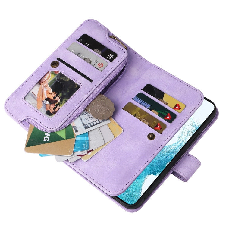 For Samsung Galaxy S22+ 5G Multifunctional Card Slot Zipper Wallet Leather Phone Case