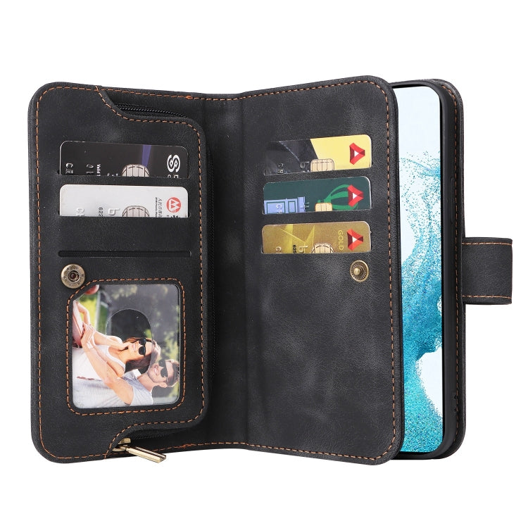For Samsung Galaxy S22+ 5G Multifunctional Card Slot Zipper Wallet Leather Phone Case