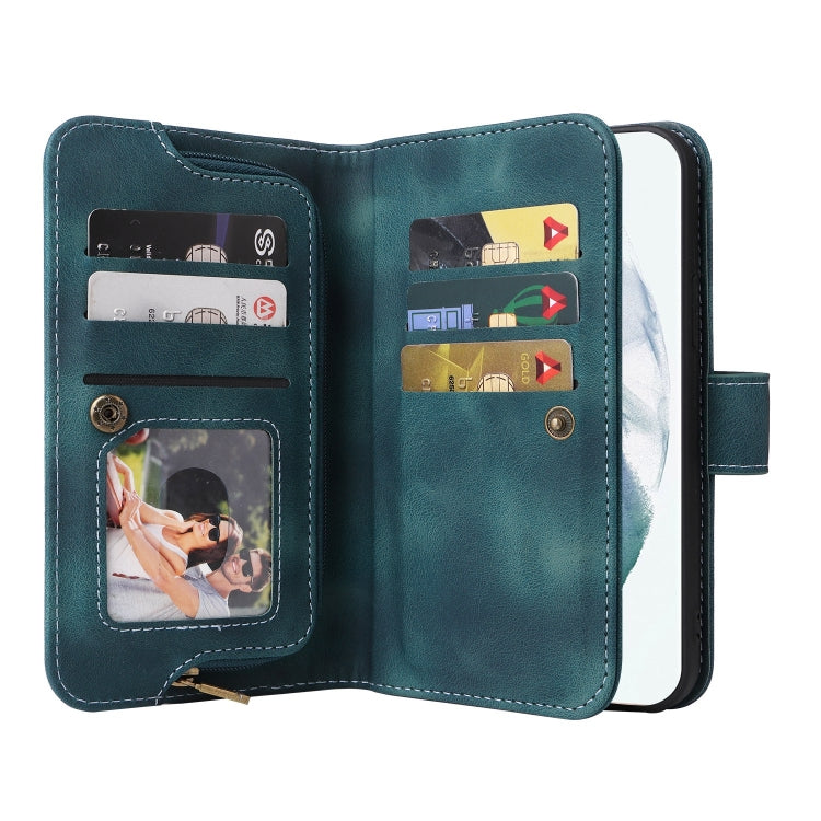 For Samsung Galaxy S22 Ultra 5G Multifunctional Card Slot Zipper Wallet Leather Phone Case