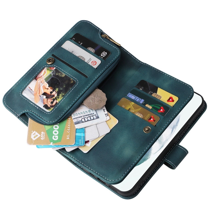 For Samsung Galaxy S22 Ultra 5G Multifunctional Card Slot Zipper Wallet Leather Phone Case