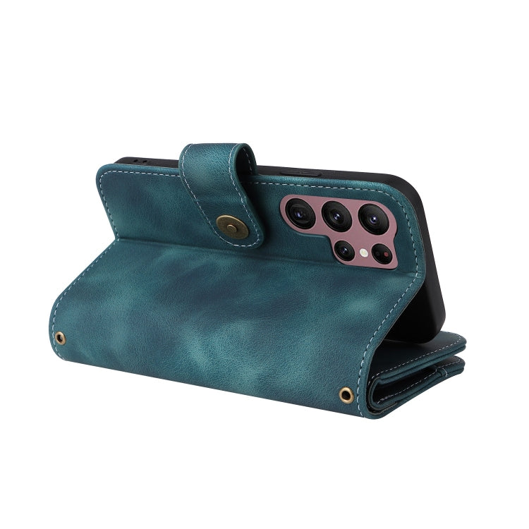 For Samsung Galaxy S22 Ultra 5G Multifunctional Card Slot Zipper Wallet Leather Phone Case