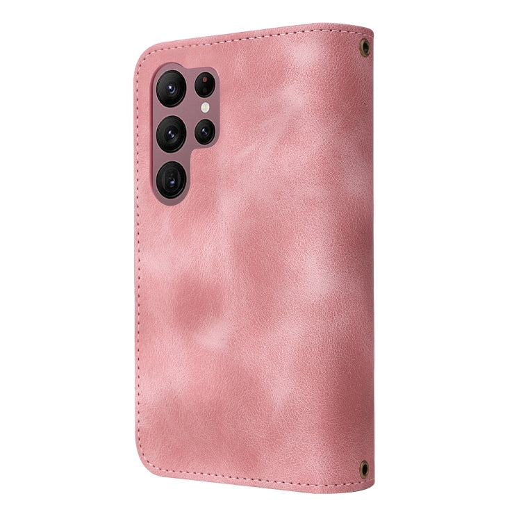For Samsung Galaxy S22 Ultra 5G Multifunctional Card Slot Zipper Wallet Leather Phone Case