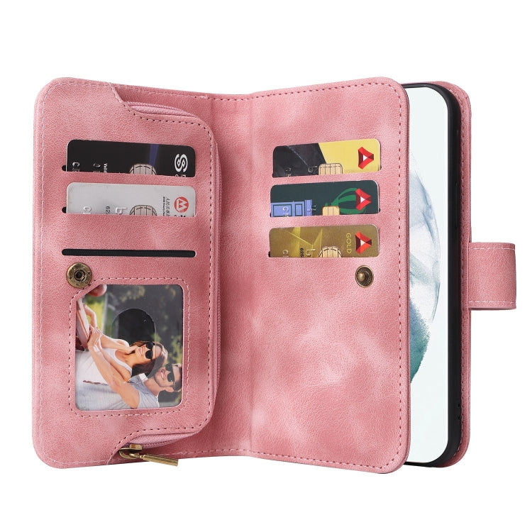 For Samsung Galaxy S22 Ultra 5G Multifunctional Card Slot Zipper Wallet Leather Phone Case