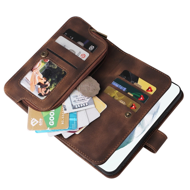 For Samsung Galaxy S22 Ultra 5G Multifunctional Card Slot Zipper Wallet Leather Phone Case