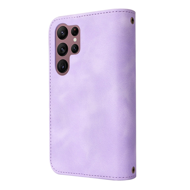 For Samsung Galaxy S22 Ultra 5G Multifunctional Card Slot Zipper Wallet Leather Phone Case