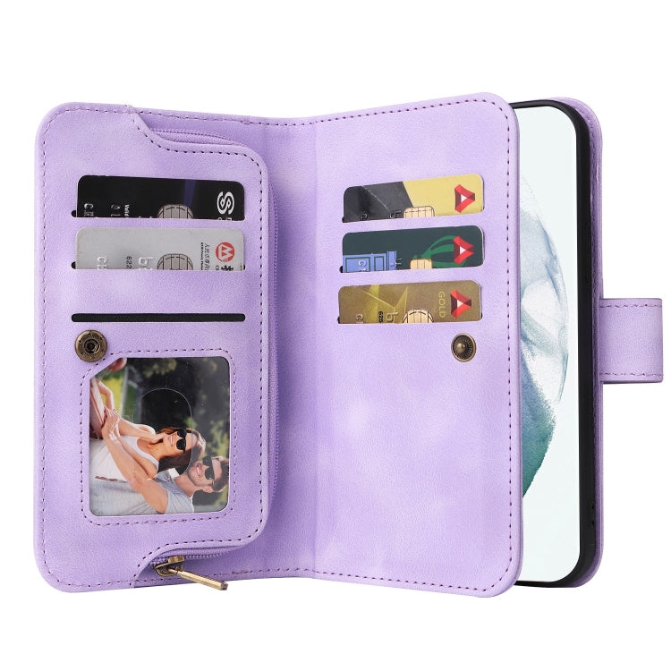 For Samsung Galaxy S22 Ultra 5G Multifunctional Card Slot Zipper Wallet Leather Phone Case