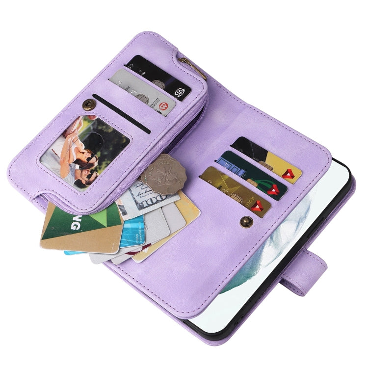For Samsung Galaxy S22 Ultra 5G Multifunctional Card Slot Zipper Wallet Leather Phone Case
