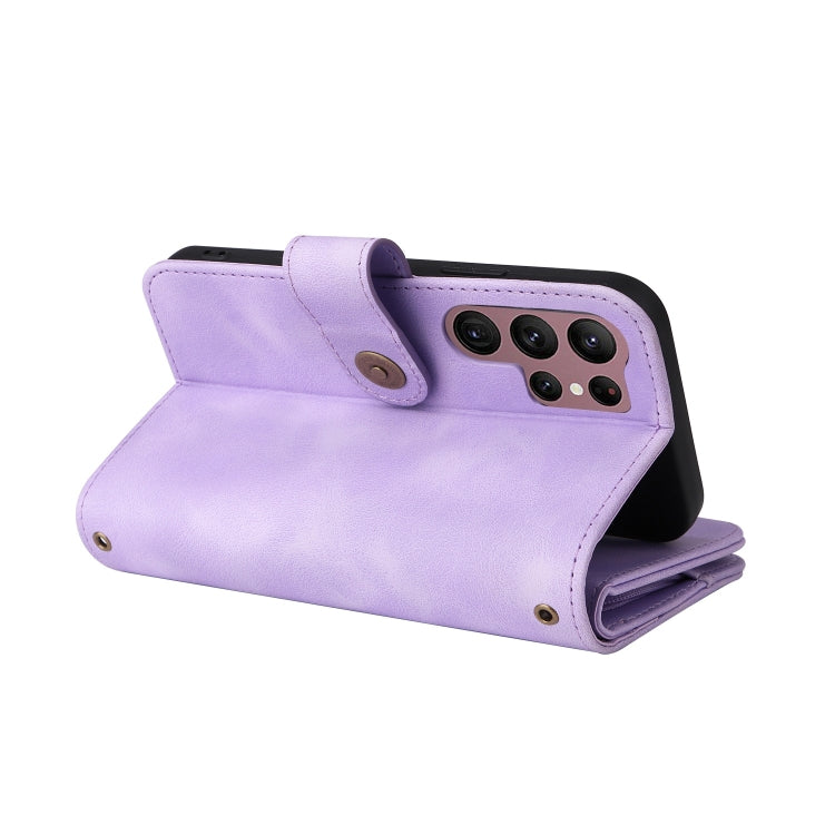 For Samsung Galaxy S22 Ultra 5G Multifunctional Card Slot Zipper Wallet Leather Phone Case