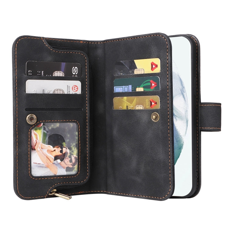 For Samsung Galaxy S22 Ultra 5G Multifunctional Card Slot Zipper Wallet Leather Phone Case