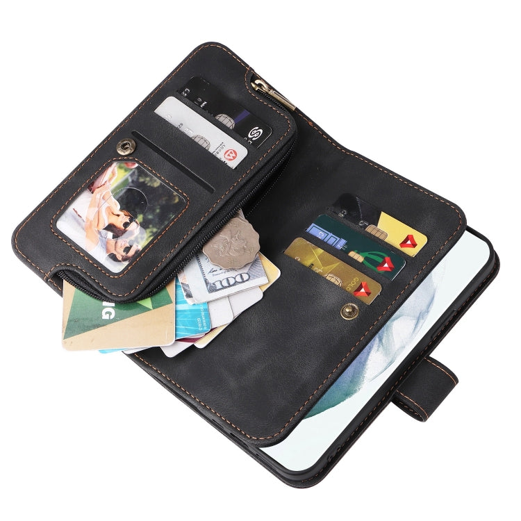 For Samsung Galaxy S22 Ultra 5G Multifunctional Card Slot Zipper Wallet Leather Phone Case