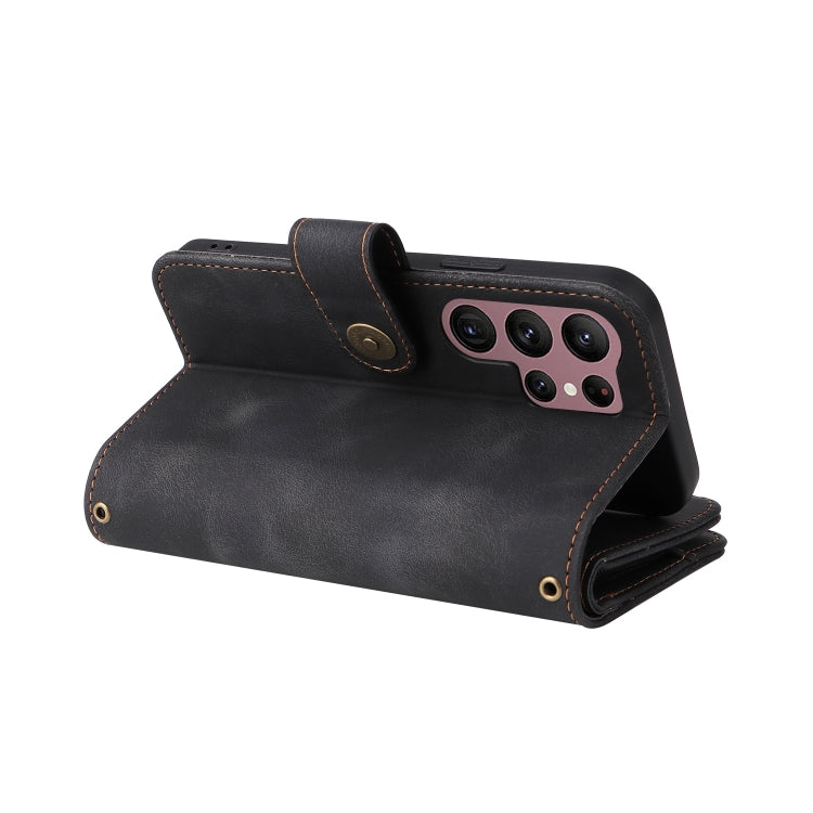 For Samsung Galaxy S22 Ultra 5G Multifunctional Card Slot Zipper Wallet Leather Phone Case