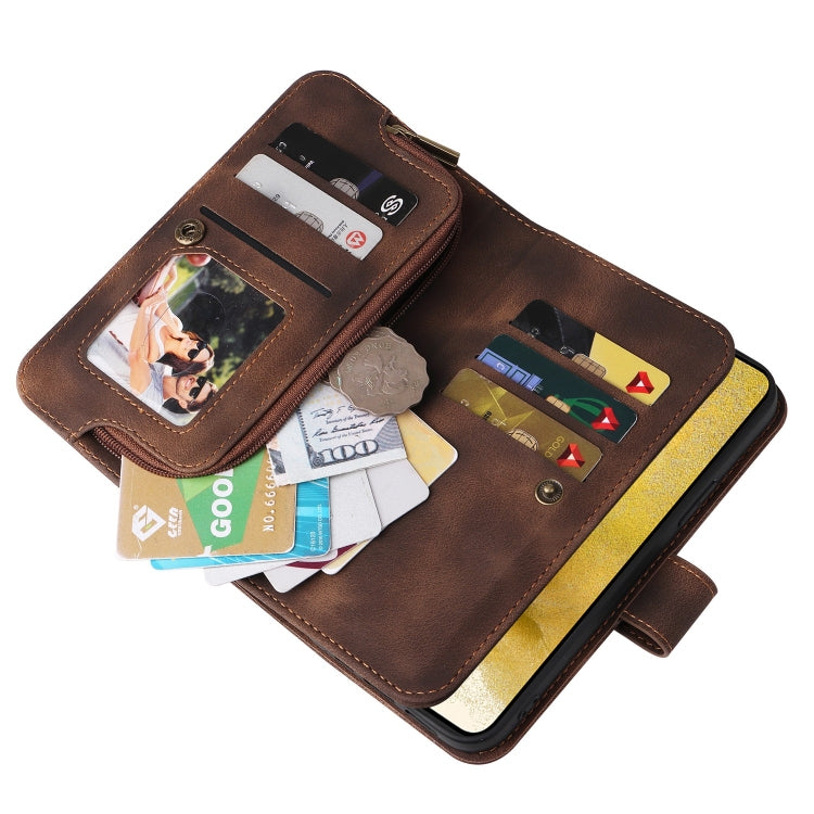 For Samsung Galaxy S23+ 5G Multifunctional Card Slot Zipper Wallet Leather Phone Case